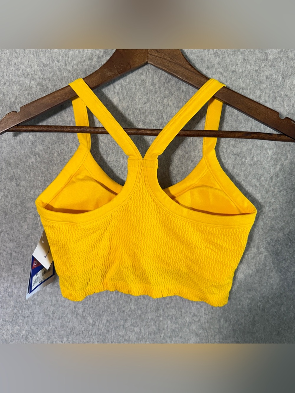 JoyLab Bright Yellow Ribbed Racerback Crop Bralette medium - Picture 7 of 8